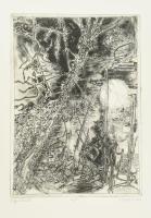 König (Kőnig) Róbert (1951-2014): Napforduló. Rézkarc, papír, jelzett, számozott (10/12), 35x25 cm
