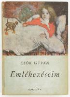 Csók István: Emlékezéseim. Officina Képeskönyvek 62/64. Bp., [1945], Officina, 176+2 p. A sorozat utolsó kötete. Fekete-fehér fotókkal illusztrált. Kiadói kartonált papírkötés, sérült gerinccel, egy lap alsó részén folttal.