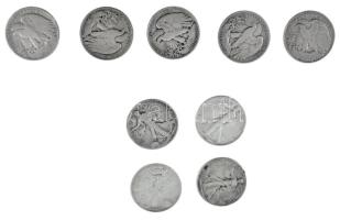 Amerikai Egyesült Államok 1939-1946. 1/2$ Ag "Liberty" (9x) zárt fóliacsomagolásban T:F
U...