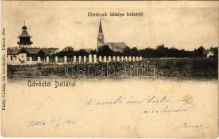 1905 Detta, Ghedu, Deta; látkép keletről. Csokány kiadása / general view (fl)