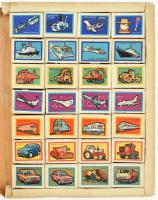 cca 1975 Szovjet díszdobozos gyufa szett, 28 db klf. járműveket ábrázoló gyufásdobozzal, a díszdoboz...