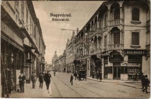 1925 Nagyvárad, Oradea; Rákóczi út, Ausländer S., Sebő Imre üzlete. Rigler József Ede R.T. kiadása / street view, shops (EB)