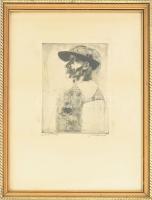 Szász Endre (1926-2003): Cyrano. Rézkarc, papír, jelzett, üvegezett fakeretben, lap széle kissé foltos, 20×14,5 cm
