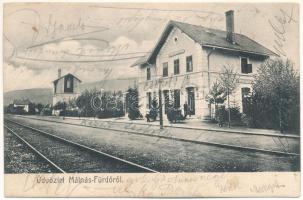 1906 Málnásfürdő, Baile Malnas; vasútállomás. Plása Ferenc fényképész / railway station (fl)