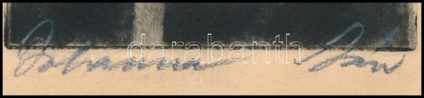 Szász Endre (1926-2003): Johanna. Rézkarc, papír, jelzett, lap szélén apró foltokkal, 15×9,5 cm