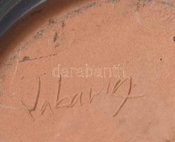 Iparművész boros butella, jelzett, kopással, m: 27,5 cm