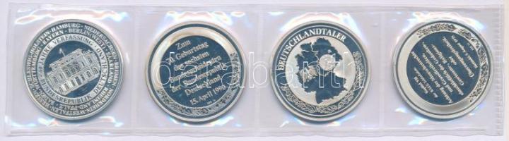 NSZK ~1989-1990. 4db-os, részben festett, jelzett Ag emlékérem tétel zárt fóliacsomagolásban (0.999/...