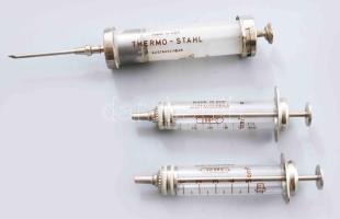 3 darab régi orvosi fecskendő