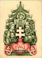 1942 Karácsonya Harcoló honvédeinké és hozzátartozóiké, Leventeifjúság honvédkarácsonya. Tábori Postai Levelezőlap / WWII Hungarian military field postcard with Christmas greeting (EB)