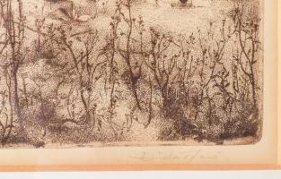 Dudás Jenő (1900-1991): Tihanyi betakarítás. Rézkarc, papír, jjl.: Dudás Jenő, jbl.: Tihanyi betakar...