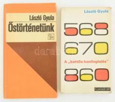 László Gyula 2 műve: A ,,kettős honfoglalás". Bp., 1978, Magvető. Kiadói papírkötés, kissé viseltes borítóval. + Őstörténetünk. Egy régész gondolatai néppé válásunkról. Bp., 1981, Tankönyvkiadó. Kiadói papírkötés, részben szétváló fűzéssel, a lapok egy része kijár.