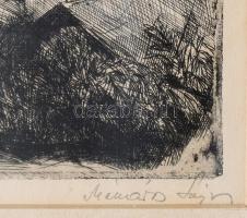 Mészáros Lajos (1925-1971): Ják. Rézkarc, papír, jjl.: Mészáros Lajos. 29,5x39 cm, keretben, üvegeze...