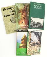 5 db Erdéllyel kapcsolatos könyv: Száraz György: Egy furcsa könyvről.; Erdély múltjáról, jelenidőben.; Szentiváni Mihály: Gyaloglat Erdélyben.; Pálfalvi Nándor: Varázslatos Hargita. Szász Endre ifjúsága.; Erdélyi magyar olvasókönyv. Kiadói papírkötés.