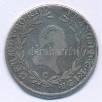 Ausztria 1802C 20kr Ag "I. Ferenc" Prága félrecsúszott veret T:F  Austria 1802C 20 Kreuzer Ag "Franz I" shifted mint Prague C:F  Krause KM#2141