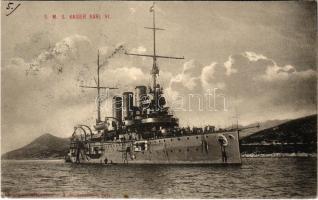 ~1900 K.u.K. Kriegsmarine S.M. Schiff Kaiser Karl VI / SMS Kaiser Karl VI. az Osztrák-Magyar Haditengerészet VI. Károly-osztályú páncélos cirkálója / WWI Austro-Hungarian Navy SMS Kaiser Karl VI armored cruiser. Alois Beer