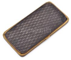 cca 1865 Utazó notesz. Bőr, selyem, aranyozott, csont írópálcával. jegyzettömbbel, egy kis dátumozot...