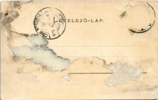 1906 Kolozsvár, Cluj; Mátyás király téri részlet, drogéria, Mezőgazdasági Bank, Schuster Emil üzlete...