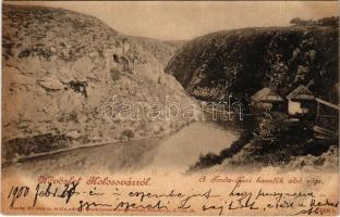 1900 Kolozsvár, Cluj; A Torda-Túri hasadék alsó vége. Dunky Fivérek cs. és kir. udvari fényképészek műterméből / Cheile Tureniului / gorge (fl)