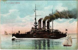 SMS Sankt Georg osztrák-magyar páncélos cirkáló / K.u.K. Kriegsmarine Panzerkreuzer / Austro-Hungarian Navy, SMS Sankt Georg armored cruiser in balance dock. G. Fano Pola