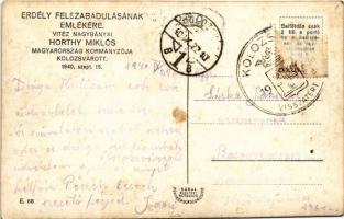 1940 Kolozsvár, Cluj; bevonulás, Vitéz Nagybányai Horthy Miklós kormányzó / entry of the Hungarian t...