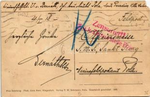 1918 SMS Sankt Georg osztrák-magyar páncélos cirkáló / K.u.K. Kriegsmarine Panzerkreuzer scheiben sc...