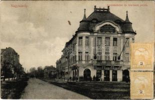 1912 Nagykároly, Carei; Kereskedelmi és Iparbank palota. Samuel Sándor kiadása / bank palace (EK)