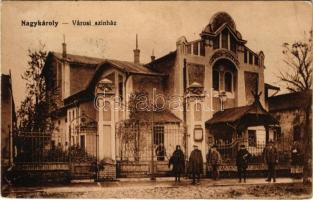 1916 Nagykároly, Carei; Városi színház. Vasúti levelezőlapárusítás 13. / theatre (EK)