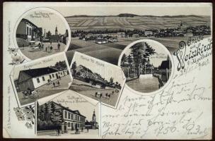 Krnov with the guesthouse of Theresia Koch and Taschner, and Restaurant Kadur  litho (EK)