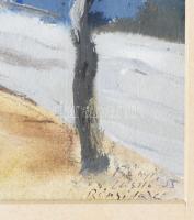 Bényi László (1909-2004): Téli utca. Tempera, akvarell, papír, jjl: Bényi László 55 Bényi László. 22...