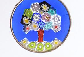 Muranoi üveg nyaklánc medál fém kerettel 2 cm