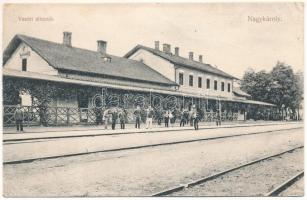 Nagykároly, Carei; vasútállomás. Csókás László kiadása / railway station (r)