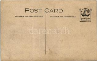 1907 SMS Sankt Georg osztrák-magyar páncélos cirkáló matrózai Amerikában, csoportkép egy indiánnal /...