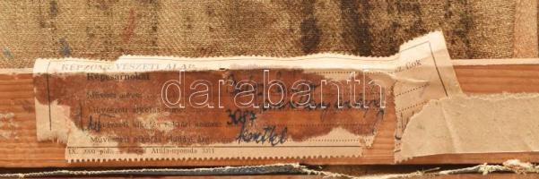 Bótos Sándor (1921 - 1997): Parasztlány arcképe. Olaj, vászon, Hátoldalán Képcsarnok etikett: 3087 (...