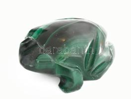 2 db fekete korall figura (Tonga) + Malachit béka (két darabból) 4-5 cm