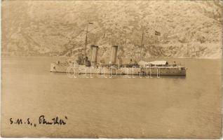 1915 SMS Panther az Osztrák-Magyar Haditengerészet Panther-osztályú torpedócirkálója / K.u.K. Kriegsmarine Torpedoschiff / SMS Panther Austro-Hungarian Navy torpedo cruiser. photo