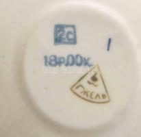 Gzhell szamovár dísz, több részes, kézzel festett, jelzett, hibátlan 28 cm