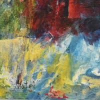 Jurie Matei (1968-): Vidéki ház (Kampen, Hollandia). Akril, vászon, jelezve hátoldalon: Jurie Matei ...