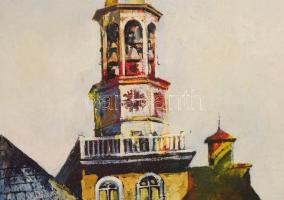 Jurie Matei (1968-): Vidéki ház (Kampen, Hollandia). Akril, vászon, jelezve hátoldalon: Jurie Matei ...