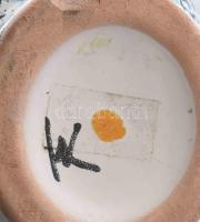 Iparművész kaspó. Jelzett, kopással, m: 12,5 cm