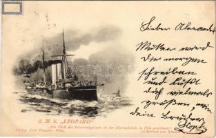 1898 (Vorläufer) SMS Leopard, K.u.k. Kriegsmarine. Ein Theil des Reinerträgnisses ist der Marinerkirche in Pola gewidmet, Alois Ebeseder. Lichtdruck von Eduard Sieger