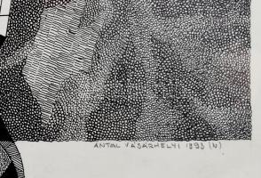 Vásárhelyi Antal (1950-): Boltívek II. Filc, akril, tus, papír, jjf.: Antal Vásárhelyi 1993. 50x40 c...