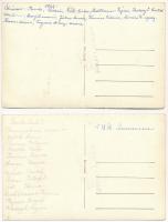 Dunavecse - 2 db RÉGI fotóképeslap az 1944-es tanári karról Vitéz Nemes Kováts Béla állami elemi isk...