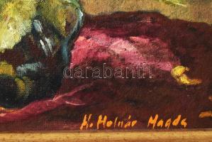 H. Molnár Magda (1935-): Napraforgó zöld korsóban. Olaj, farost, jjl.: H. Molnár Magda. 53x49 cm, ke...