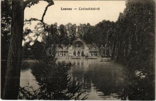 Losonc, Lucenec; Csónakázó tó. Greiner Simon kiadása / rowing lake