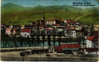 Rózsahegy, Ruzomberok; látkép, vasútállomás. Valuch János kiadása / general view, railway station (r)