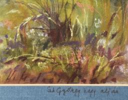 H. Molnár Magda (1935-): Szent György hegy alján. Pasztell, velúr papír, jjl.: H. Molnár Magda. 31x5...
