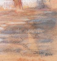 Sallai Lajos: Mediterrán utca. pasztell, papír, jjl: Sallai 2011. 38x42 cm, keretben, jó állapotú