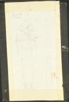 Szűcs Edit (1968), kétoldalas mű: Jelmezterv (divatterv?). Vegyes technika, papír. Jelzés nélkül. Pa...