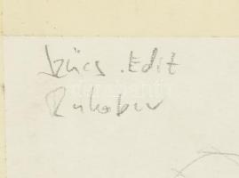 Szűcs Edit (1968), kétoldalas mű: Jelmezterv (divatterv?). Vegyes technika, papír. Jelzés nélkül. Pa...