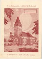 Dunaharaszti, Az épülő református templom. A Hangya házinyomdája kiadása (gyűrődés / crease)
